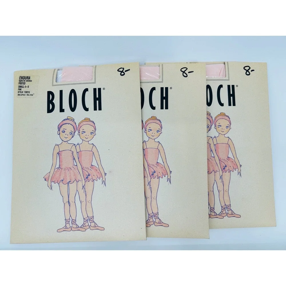 Bloch Vintage Pink Endura Footed Tights Small 4-6 Gils